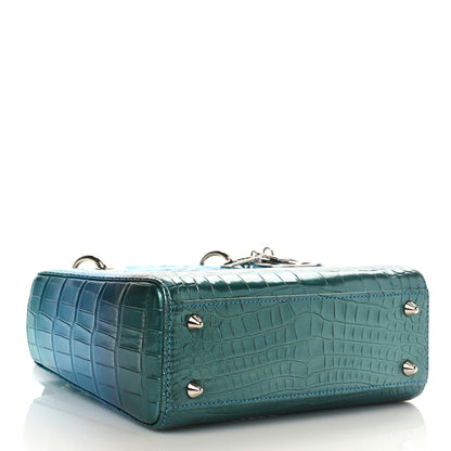 Christian Dior Metallic Alligator Small Lady Dior Blue 4 of 8