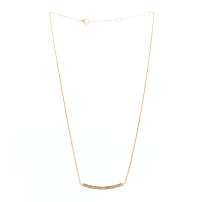 David Yurman 18K Rose Gold Cognac Diamond Petite Pave Bar Necklace 3 of 5