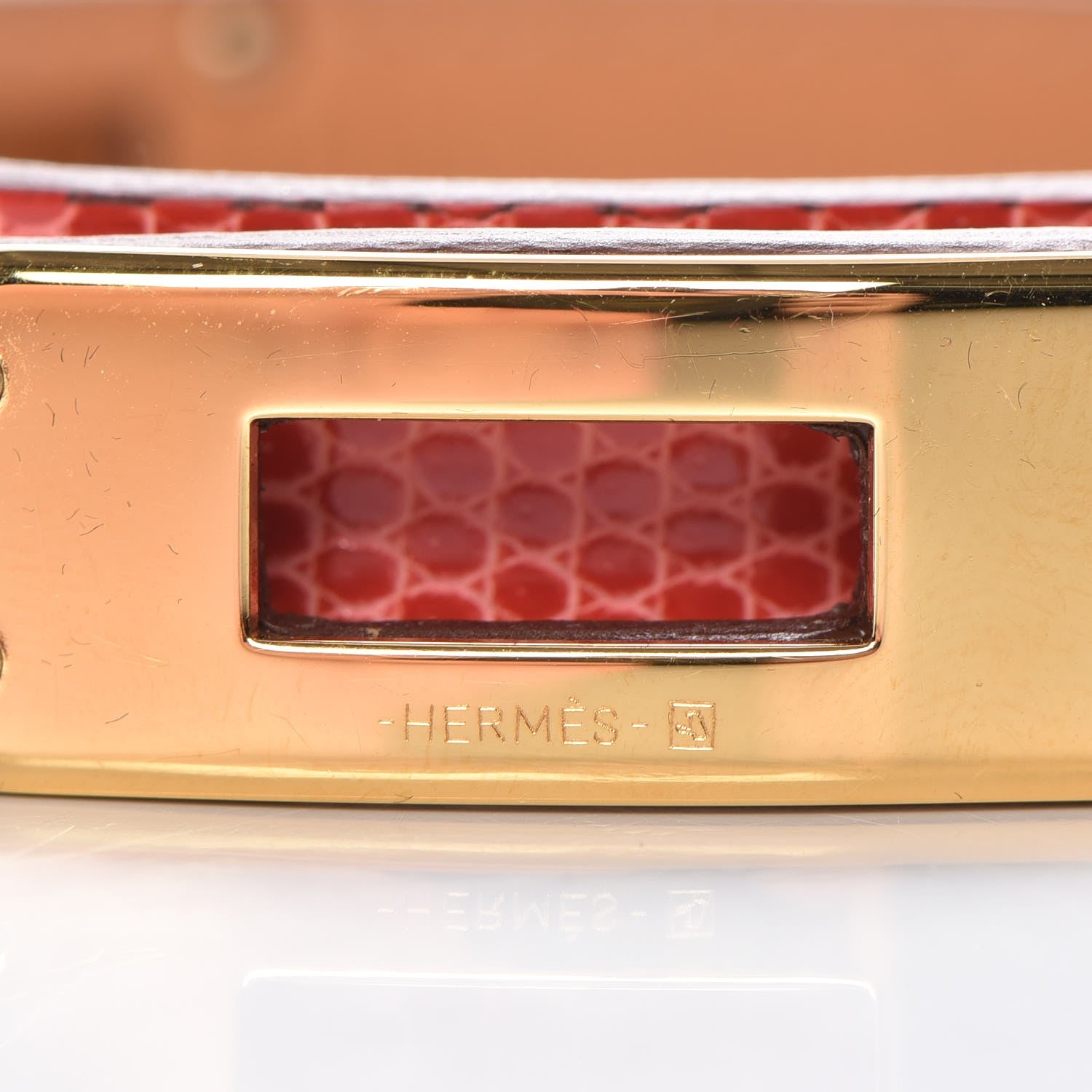 Hermes Lizard Kelly Double Tour Bracelet S Bougainvillea 4 of 8
