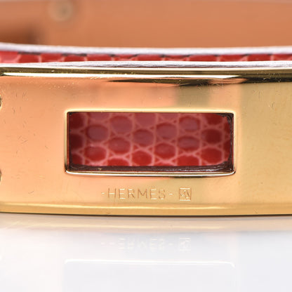 Hermes Lizard Kelly Double Tour Bracelet S Bougainvillea 4 of 8