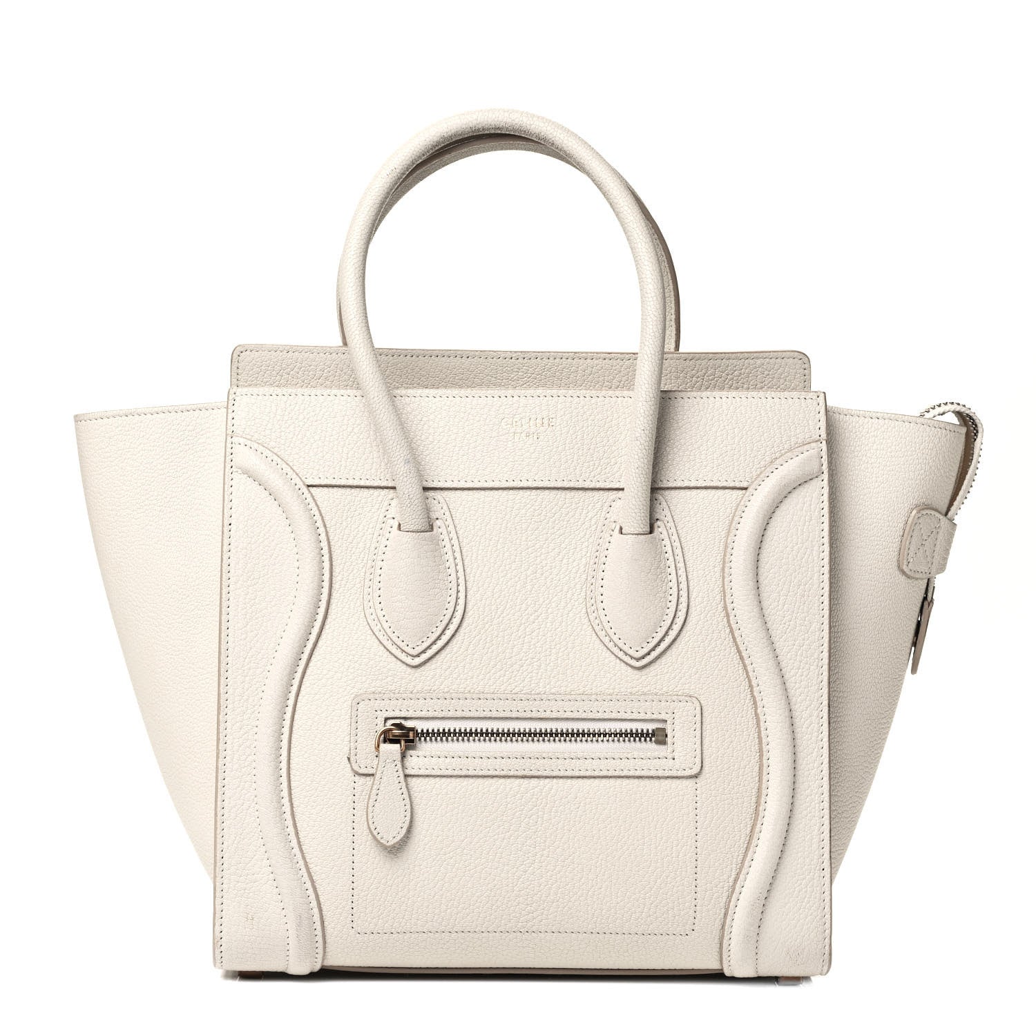 Celine Drummed Calfskin Micro Luggage White 1 of 5