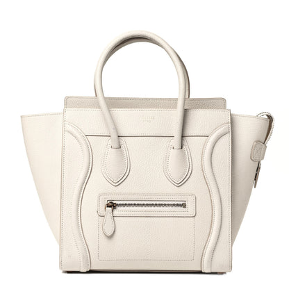 Celine Drummed Calfskin Micro Luggage White 1 of 5