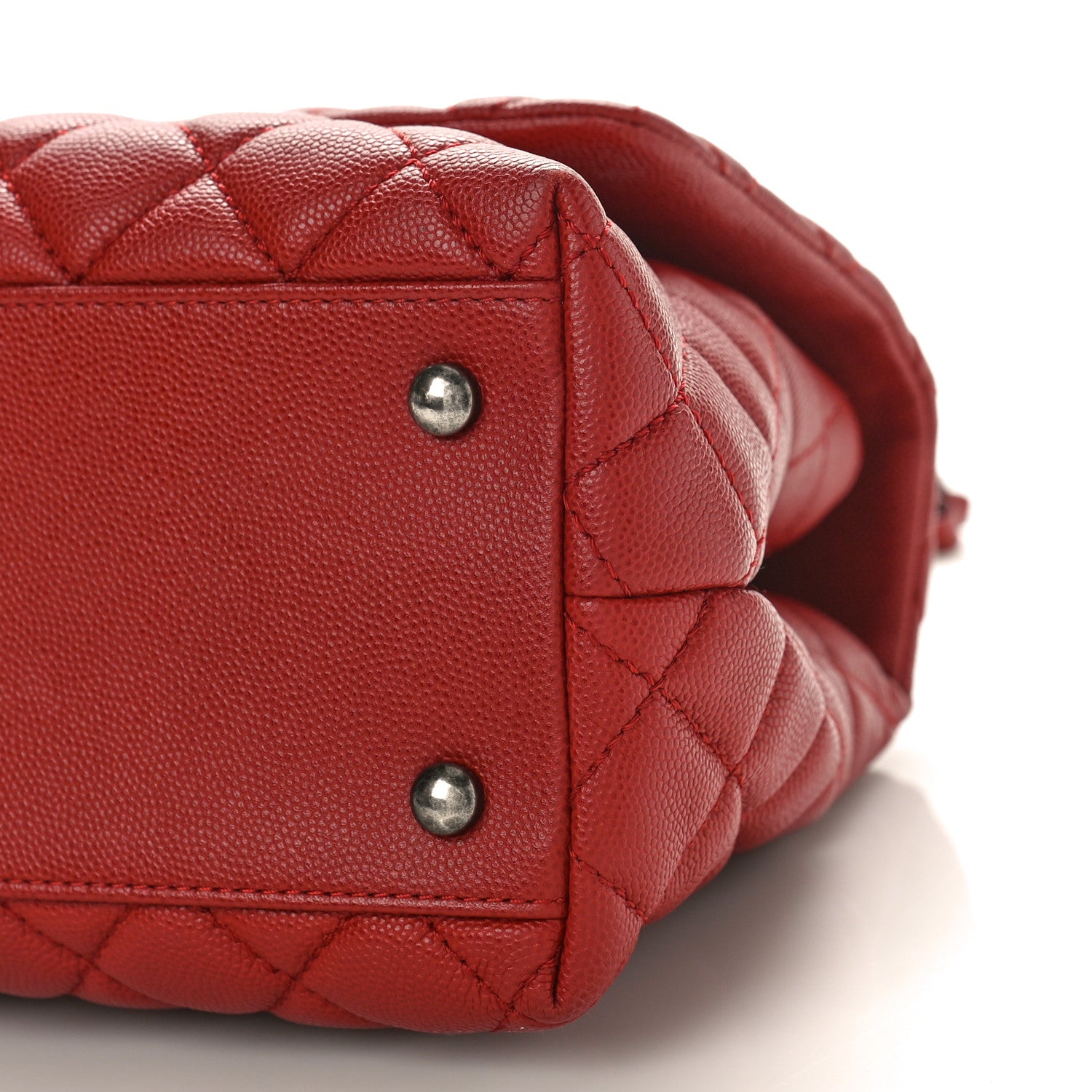 Chanel Caviar Quilted Small Coco Handle Flap Dark Red 9 of 9