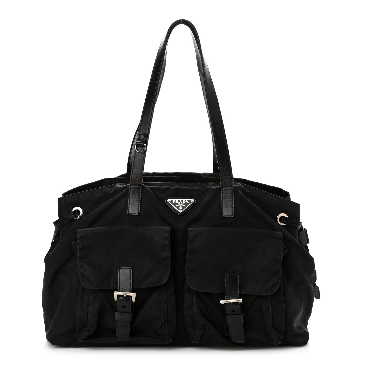 Prada Nylon Vela Drawstring Shopping Tote Black 1 of 9