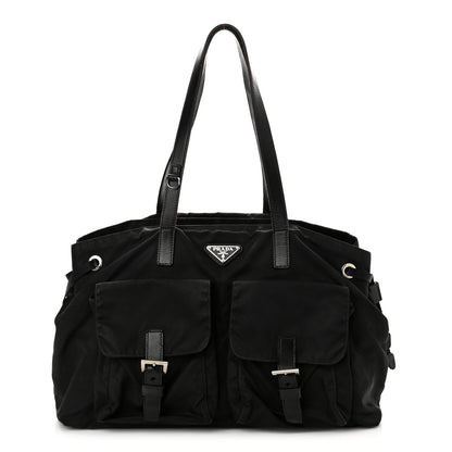 Prada Nylon Vela Drawstring Shopping Tote Black 1 of 9
