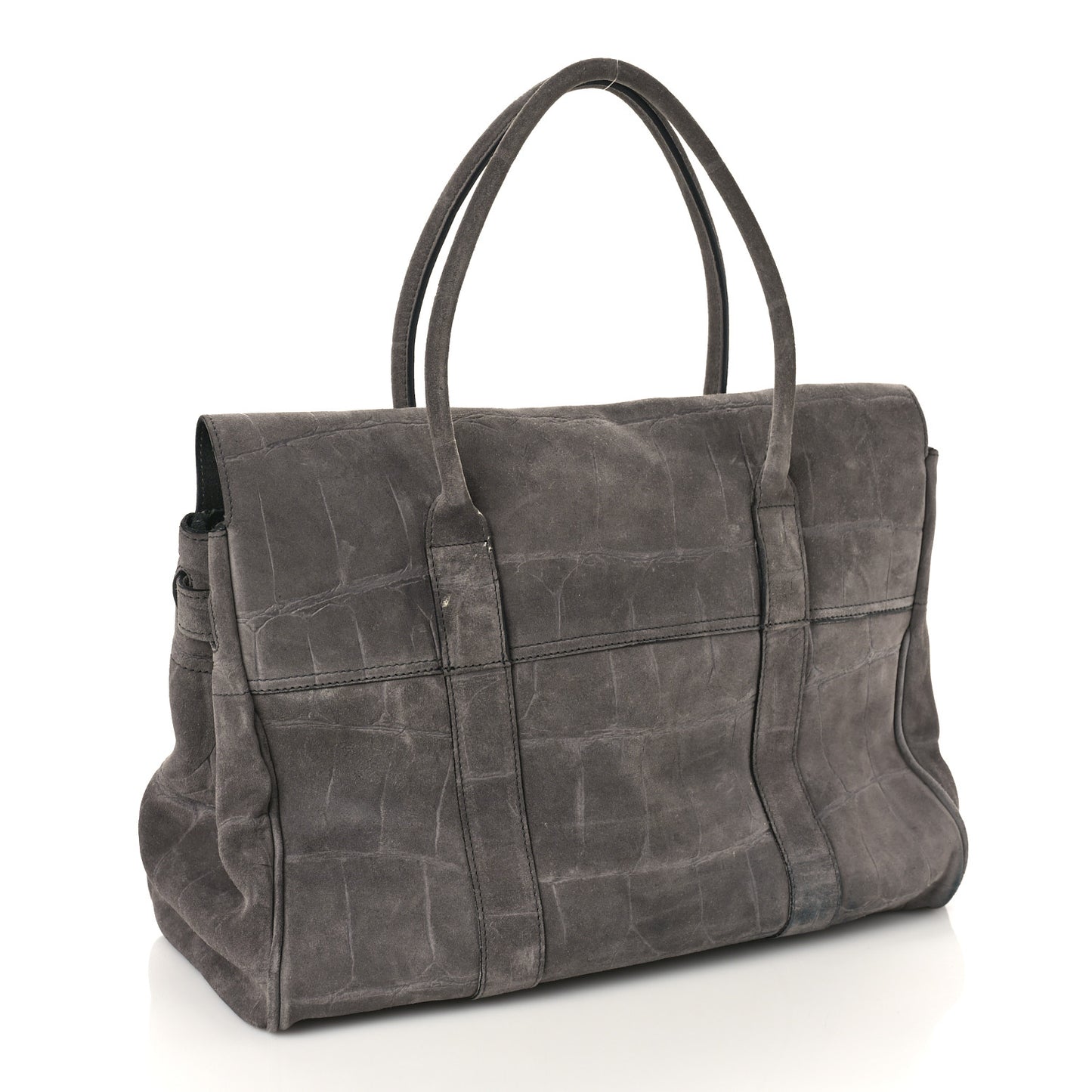 Suede Crocodile Embossed Bayswater Grey