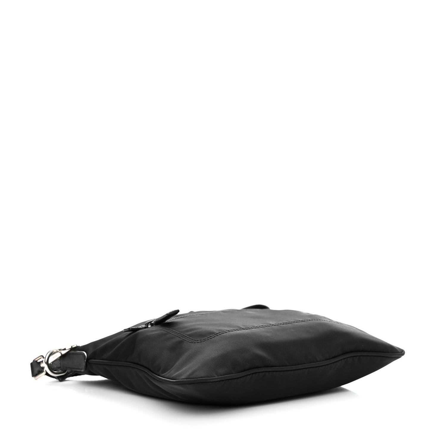 Nylon Saffiano Flat Messenger Bag Black