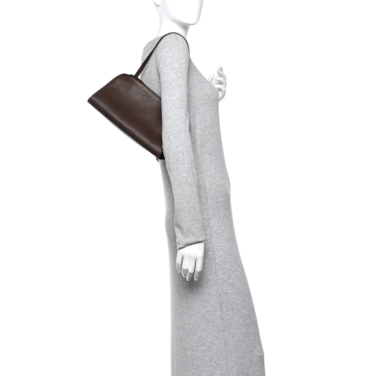 The Row Polished Saddle Calfskin Peggy Clutch Deep Brown 2 of 9