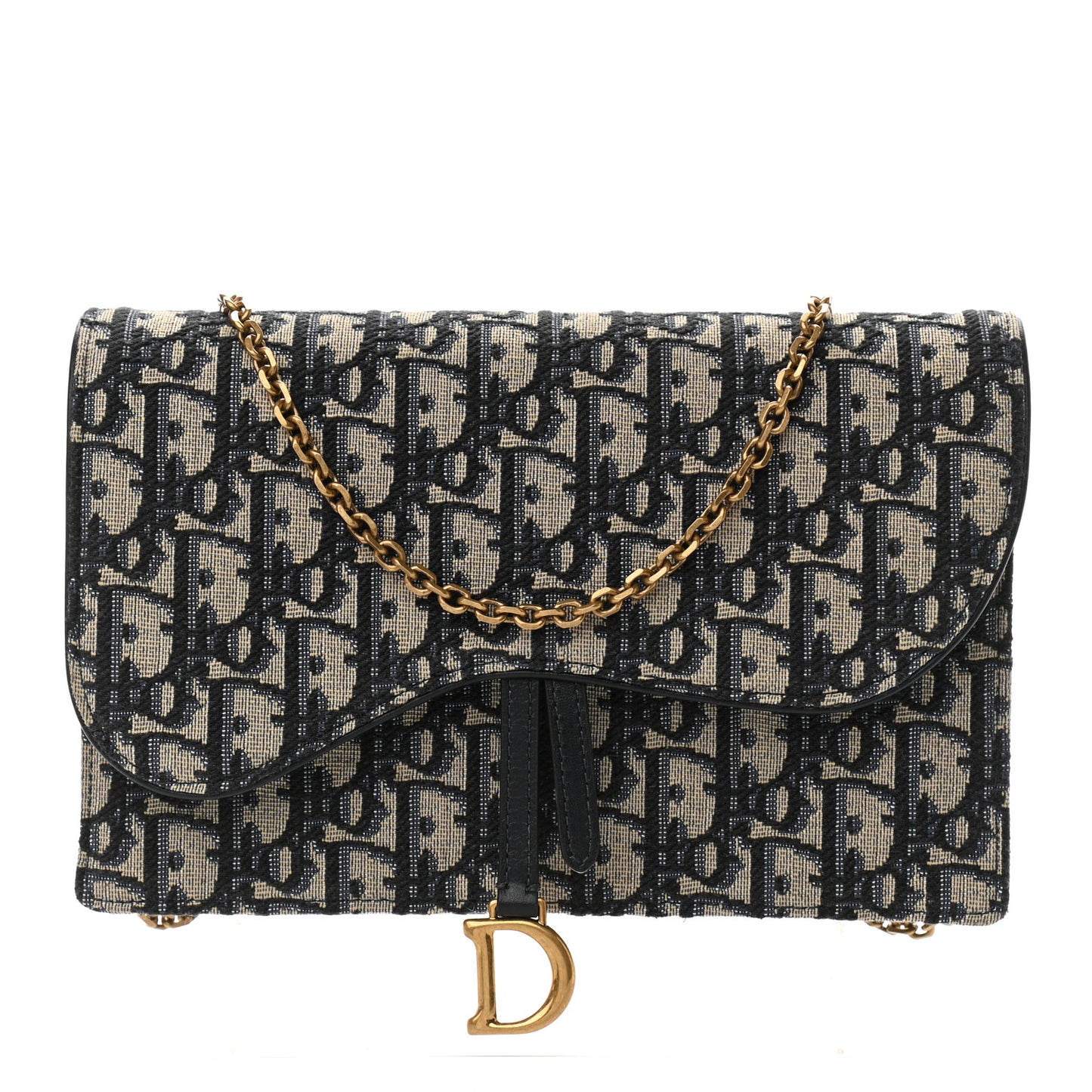 Oblique Saddle Chain Pouch Blue