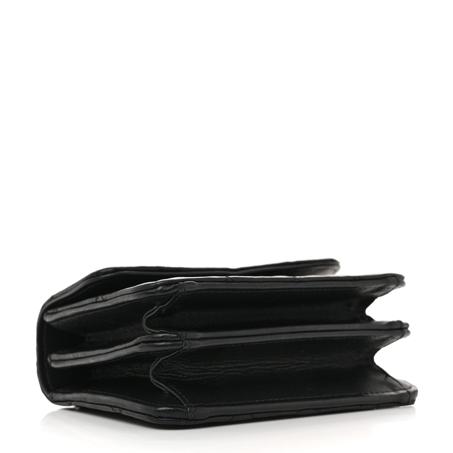 Chanel Lambskin Quilted Chain Top Handle Clutch With Chain Black 4 of 14