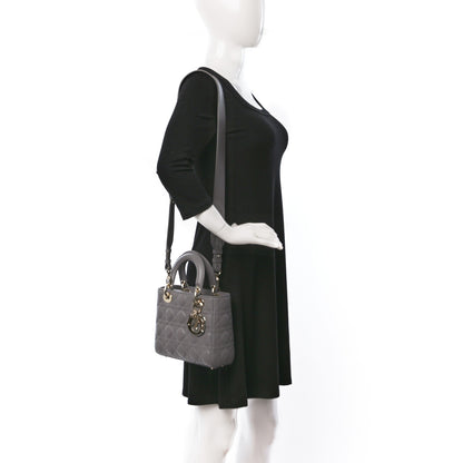 Christian Dior Lambskin Cannage Small My ABCDior Lady Dior Grey 2 of 9