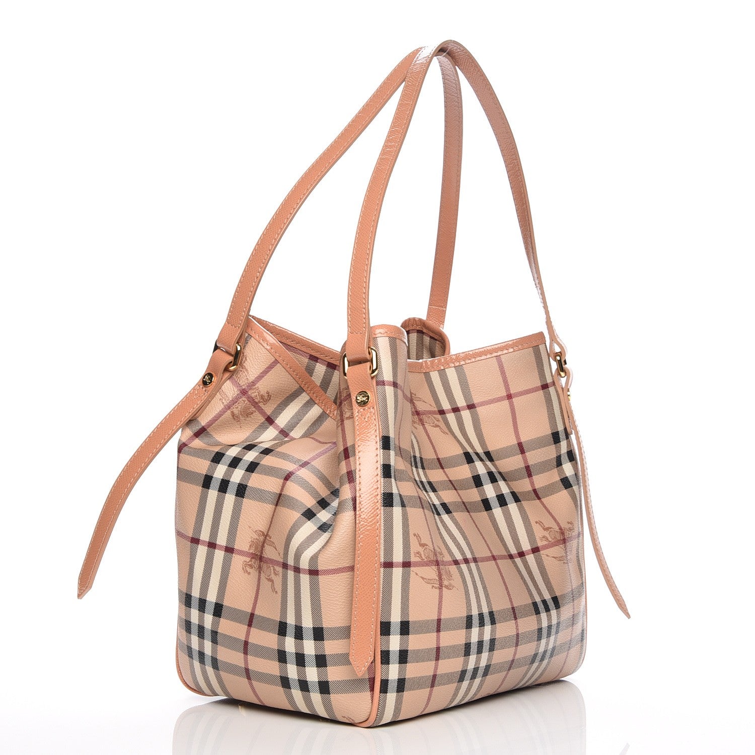 Burberry Haymarket Check Small Canterbury Tote Pale Coral Pink 3 of 7