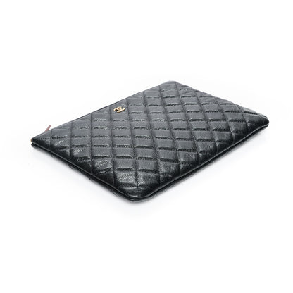 Chanel Caviar Quilted Medium Cosmetic Case Black 4 of 7