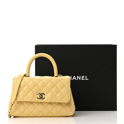 Chanel Caviar Quilted Mini Coco Handle Flap Yellow 11 of 11