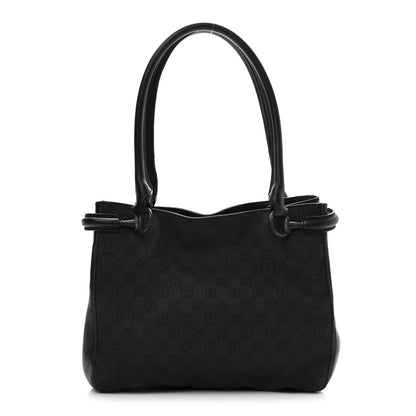 Gucci Monogram Denim GG Shoulder Bag Black 1 of 12