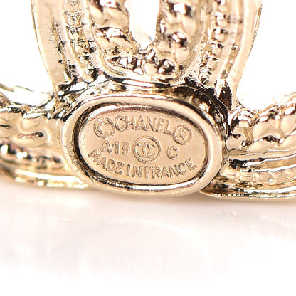 Chanel Pearl CC Earrings Light Gold 4 of 5