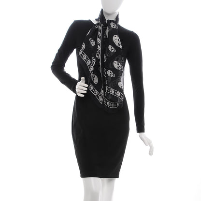 Alexander McQueen Silk Chiffon Skull Scarf Black Ivory 2 of 6