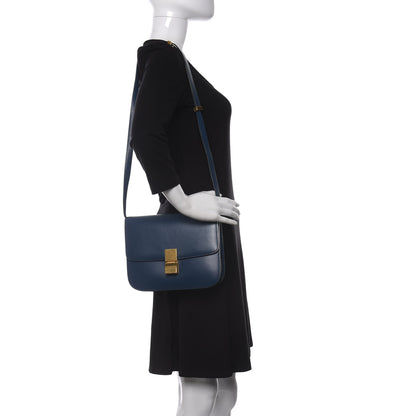 Celine Box Calfskin Medium Classic Box Flap Indigo 2 of 13