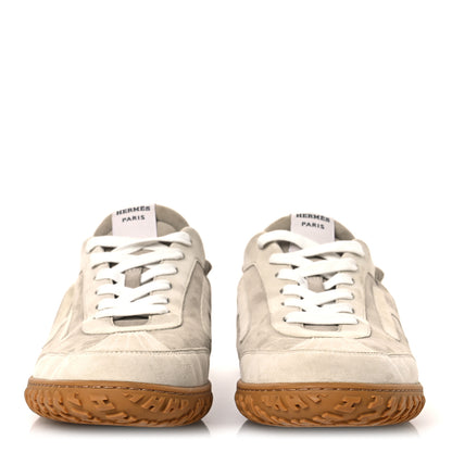 Hermes Suede Goatskin Mens Jet Sneakers 43 Beige Esquisse Glaise 3 of 14