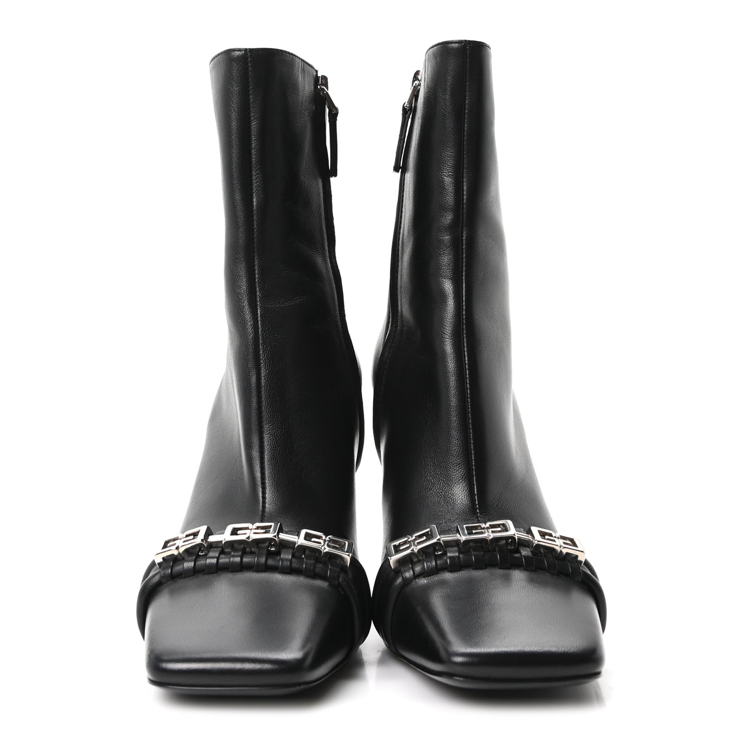 Smooth Calfskin 4G Square Toe Boots 40.5 Black