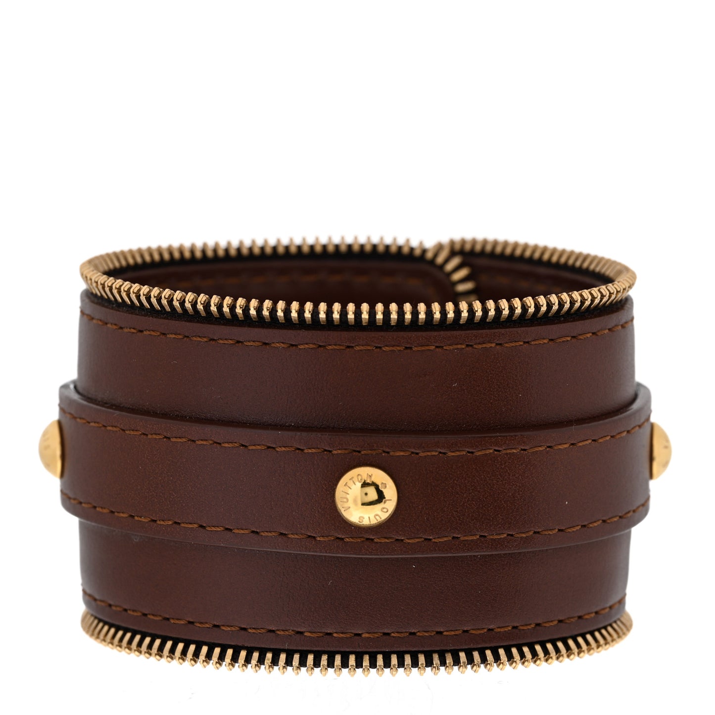 Leather Zippy Bracelet Brown