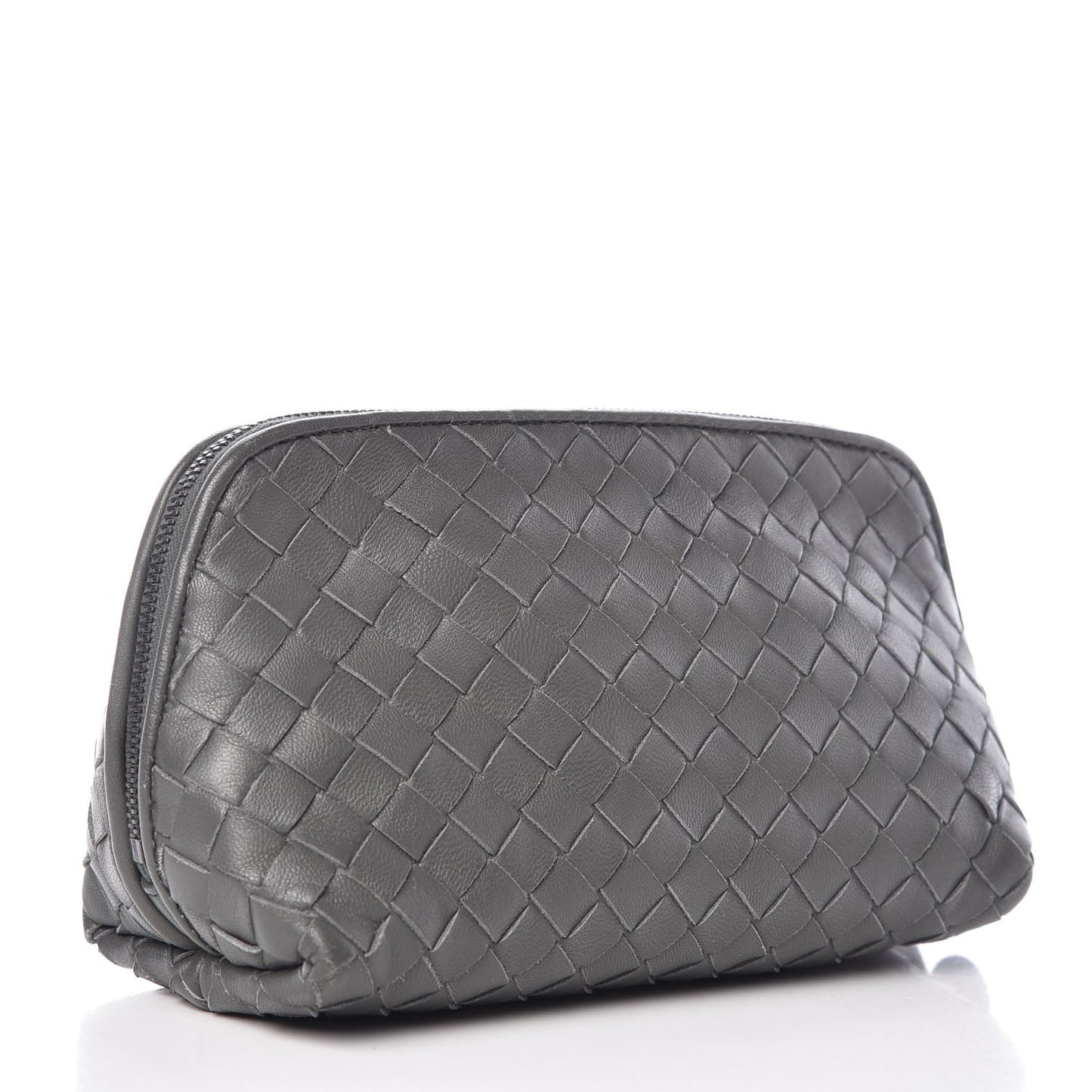 Nappa Intrecciato Cosmetic Pouch Grey