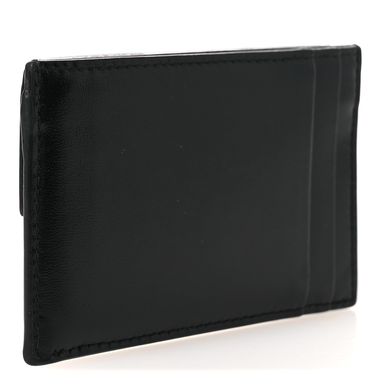 Saint Laurent Calfskin Uptown Monogram Card Case Black Crema 3 of 7
