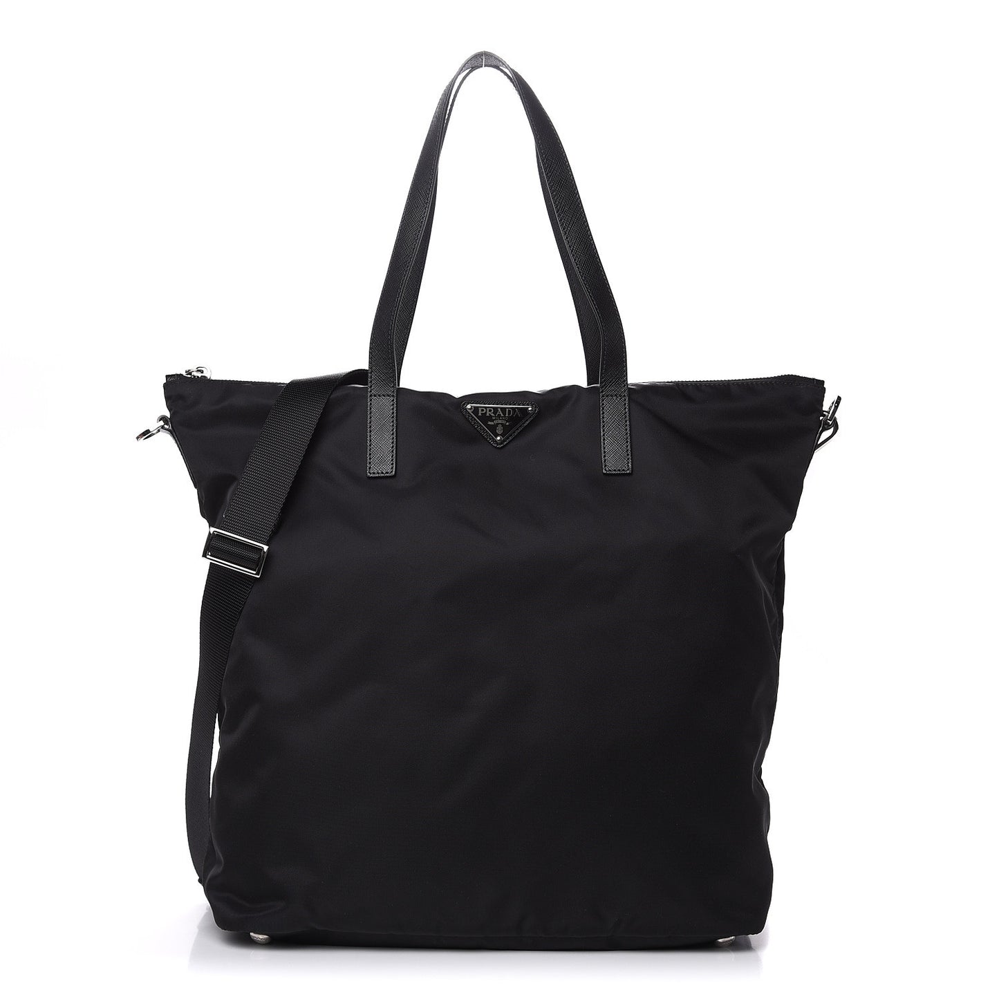 Tessuto Nylon Saffiano Vela Shopping Tote Black