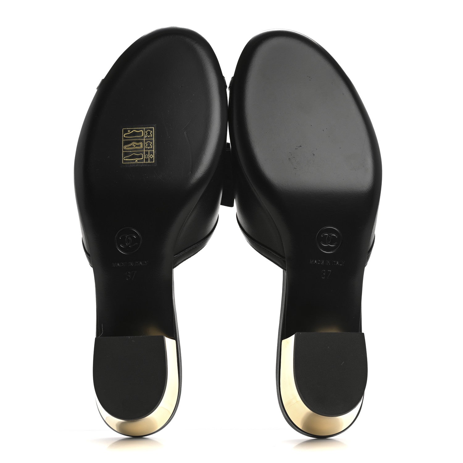 Chanel Lambskin Bow Mules 37 Black 6 of 12