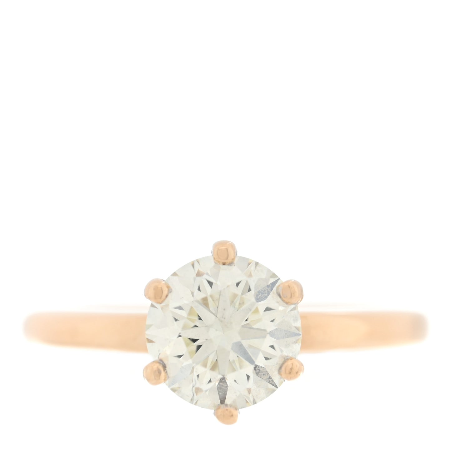 14K Yellow Gold Diamond 1.90ct Solitaire Engagement Ring 52 6