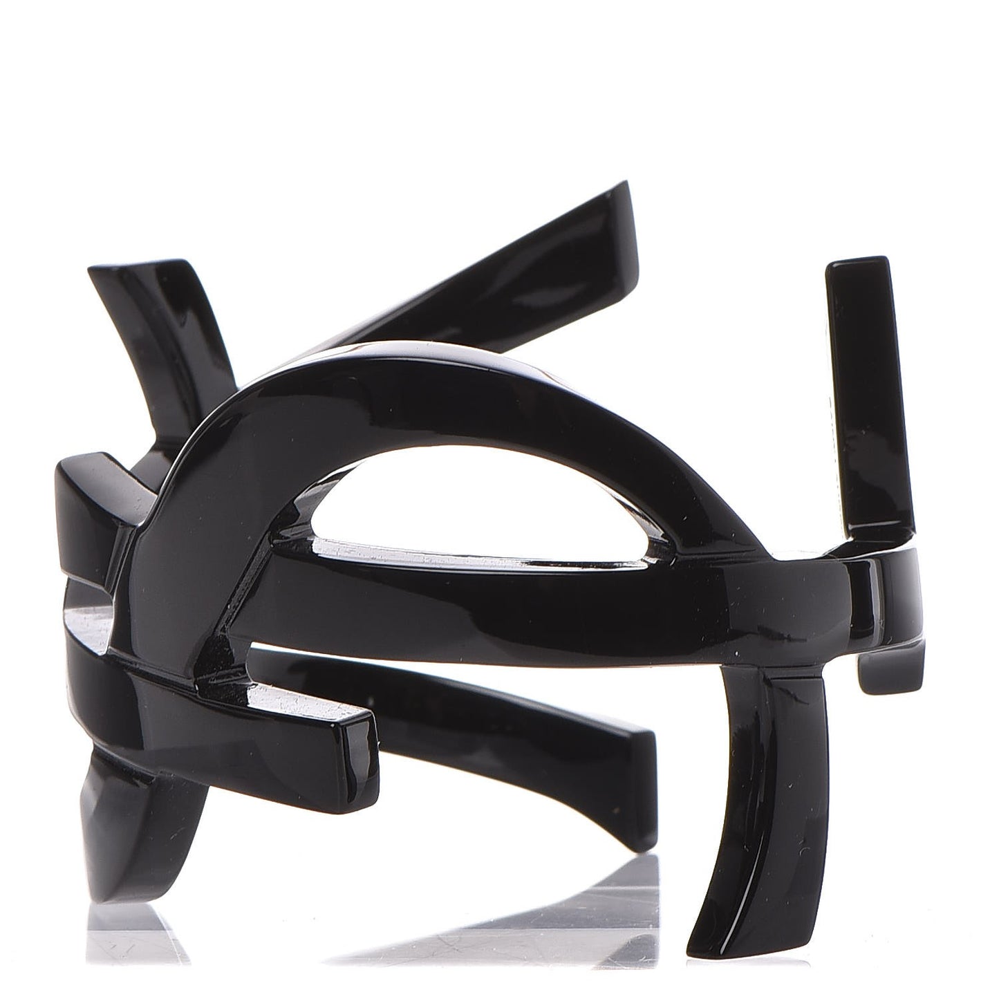 Brass Monogram Medium Cuff Bracelet Black