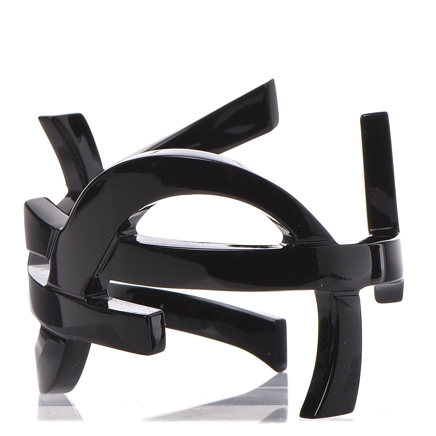 Saint Laurent Brass Monogram Medium Cuff Bracelet Black 3 of 5