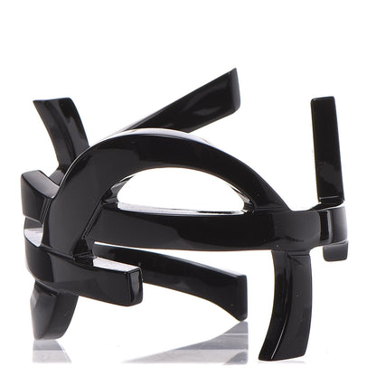 Saint Laurent Brass Monogram Medium Cuff Bracelet Black 3 of 5