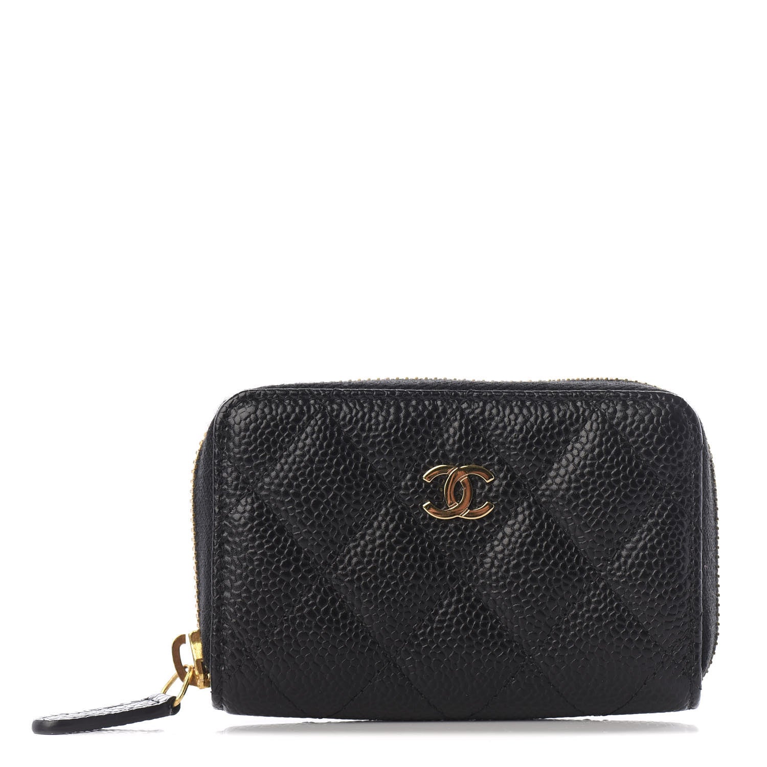 Chanel Caviar Quilted Zip Coin Purse Black 1 of 7