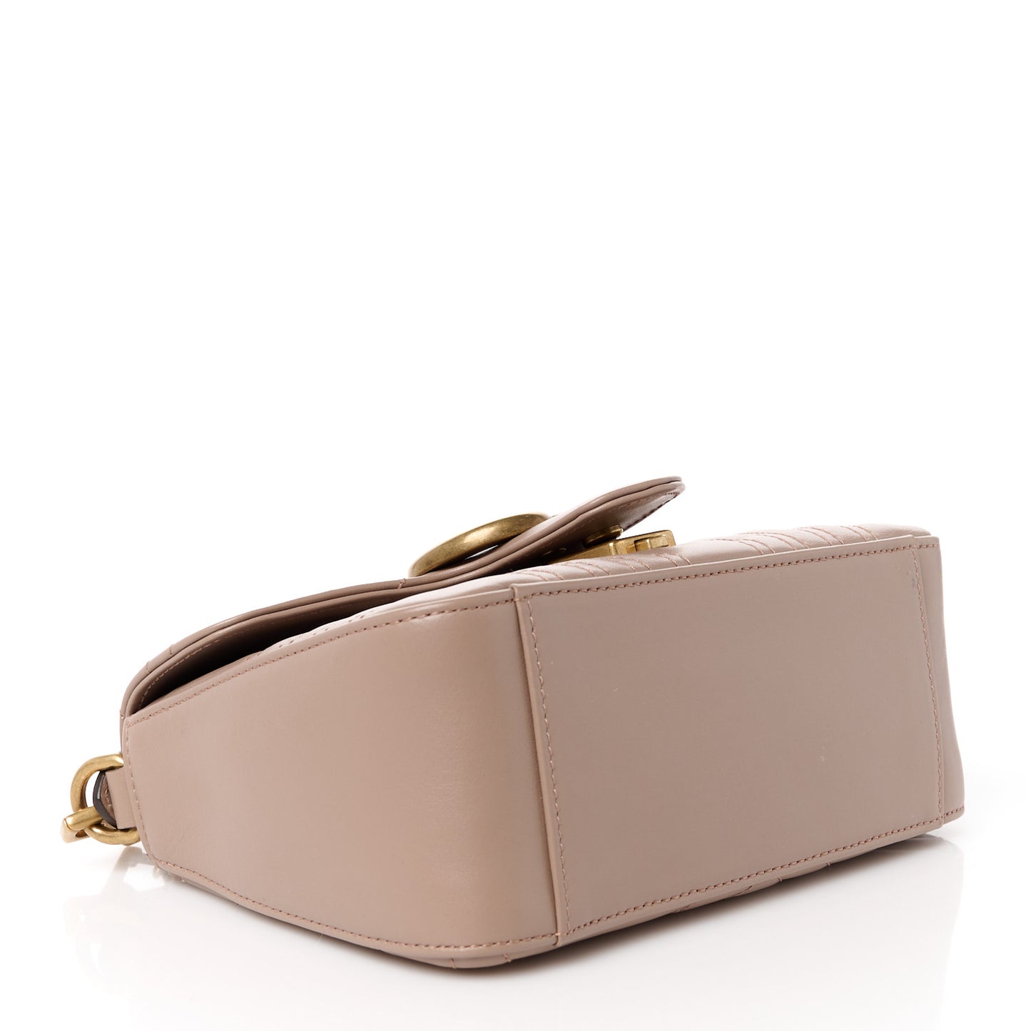 Calfskin Matelasse Mini GG Marmont Top Handle Shoulder Bag Porcelain Rose