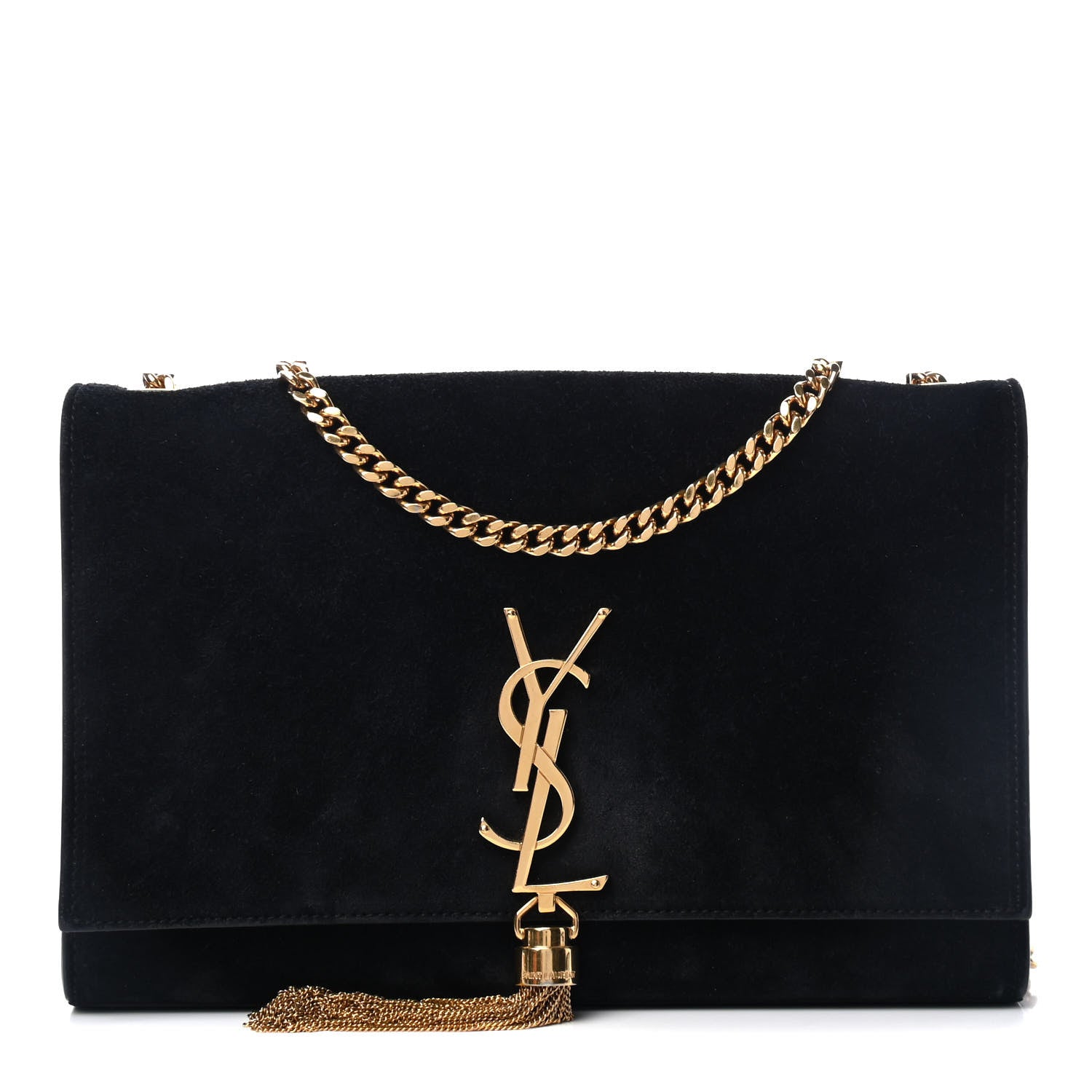 Saint Laurent Suede Classic Monogram Kate Tassel Satchel 1 of 4
