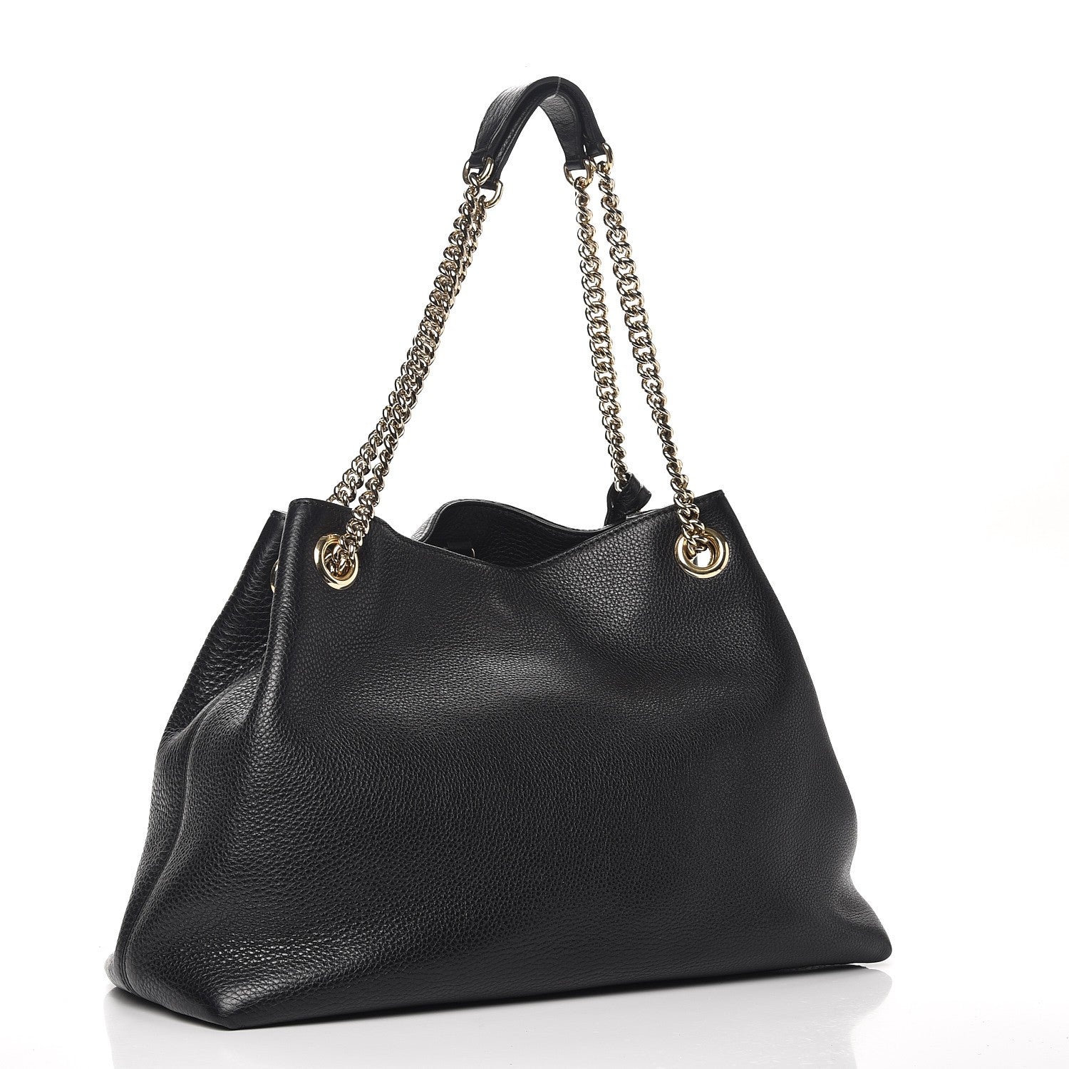 Gucci Pebbled Calfskin Medium Soho Chain Shoulder Bag Black 3 of 8