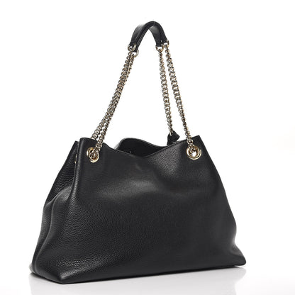 Gucci Pebbled Calfskin Medium Soho Chain Shoulder Bag Black 3 of 8
