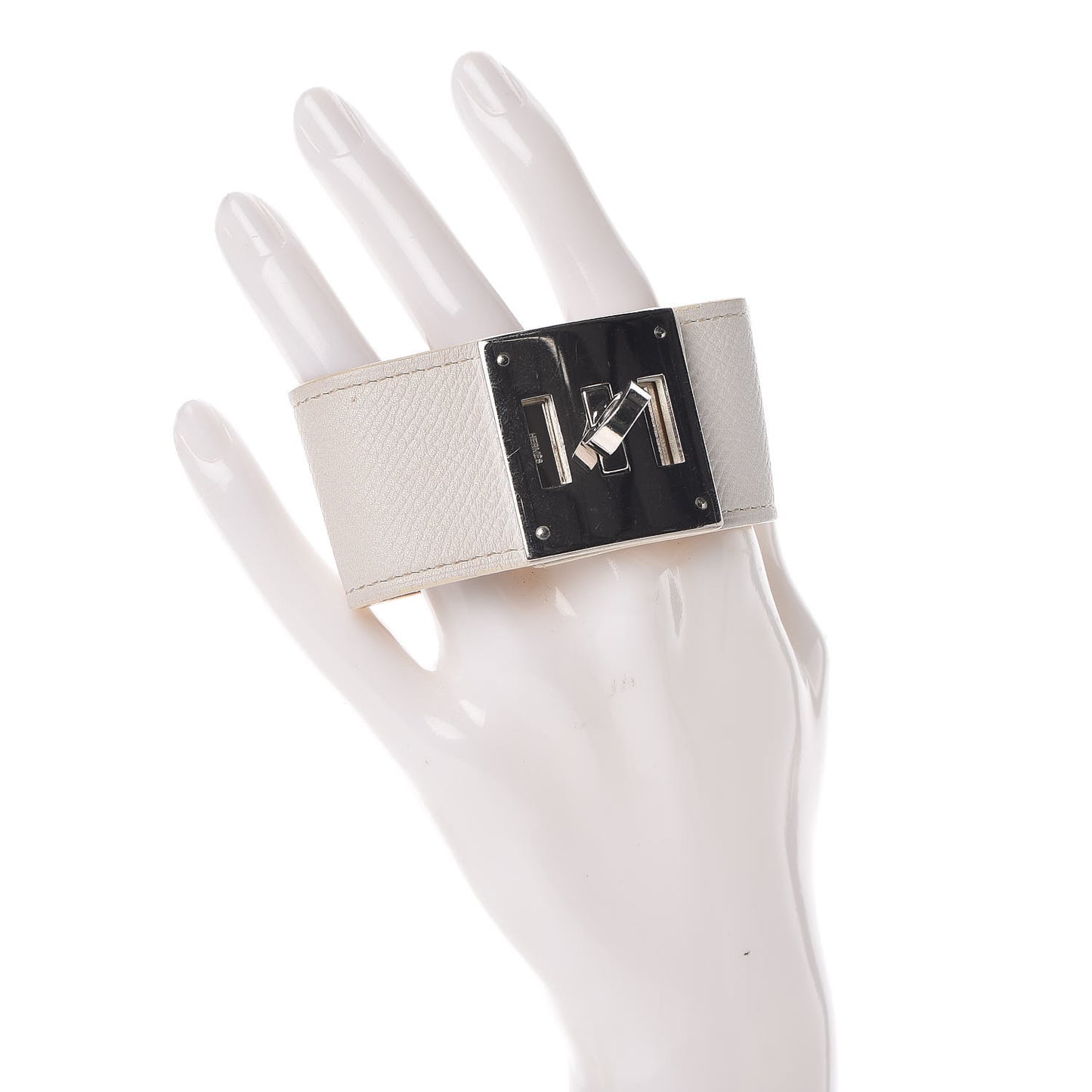 Epsom Kelly Dog Bracelet White