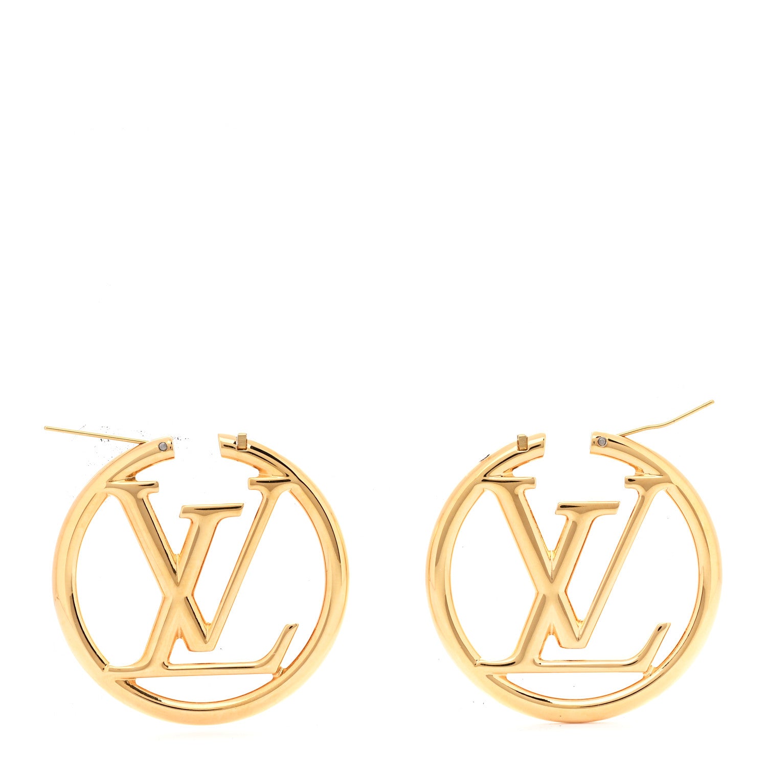 Louis Vuitton Metal Louise Hoop Earrings Gold 3 of 5
