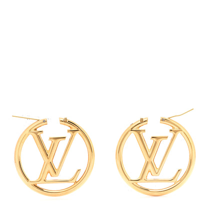 Louis Vuitton Metal Louise Hoop Earrings Gold 3 of 5
