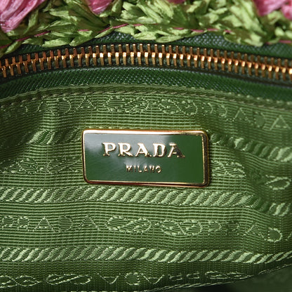 Prada Raffia Crochet Bi-Color Medium Tote Prato Rosa 8 of 8