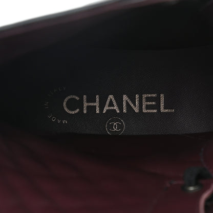 Chanel Crackled Calfskin Velvet Pearl Combat Ankle Boots 39.5 Black 8 of 11