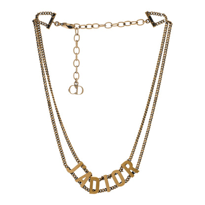 Christian Dior Metal J'Adior Choker Necklace Aged Gold 2 of 5