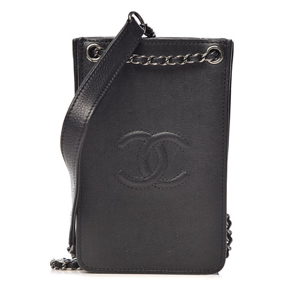 Chanel Calfskin CC Phone Holder Crossbody Black 1 of 10