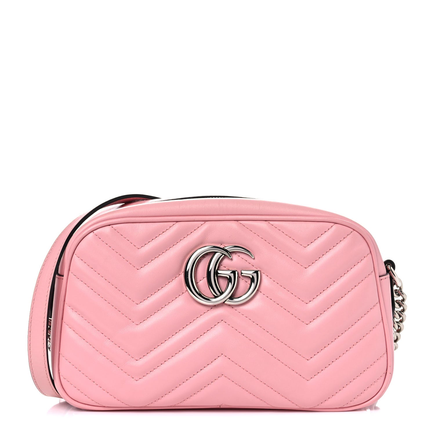 Gucci Calfskin Matelasse Small GG Marmont Chain Shoulder Bag Wild Rose 1 of 21