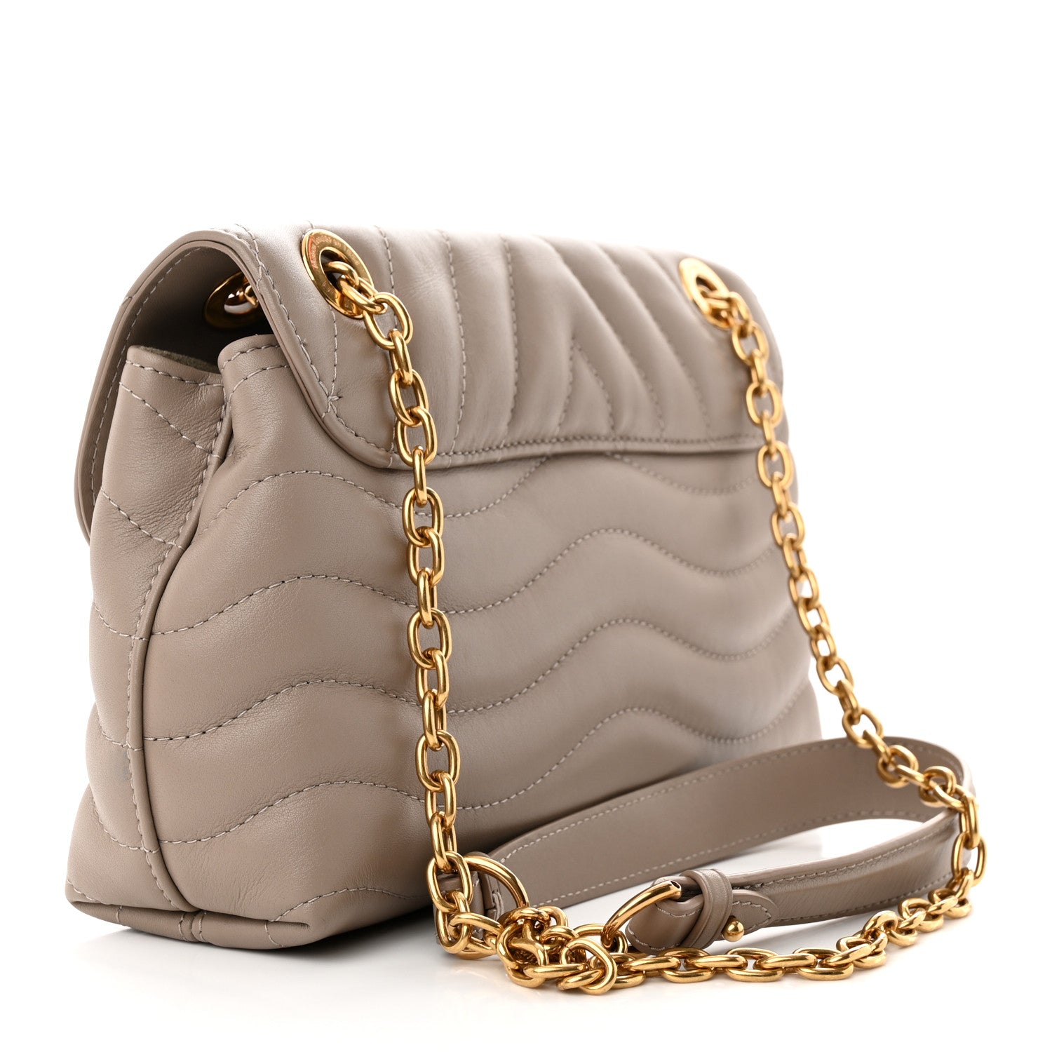 Louis Vuitton Calfskin LV New Wave Chain Bag Taupe 3 of 9