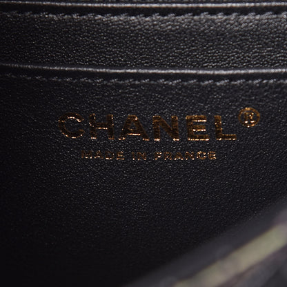Chanel Calfskin Crocodile Embossed Graffiti 2.55 Mini Cocodile Reissue Flap Black Pink 8 of 10