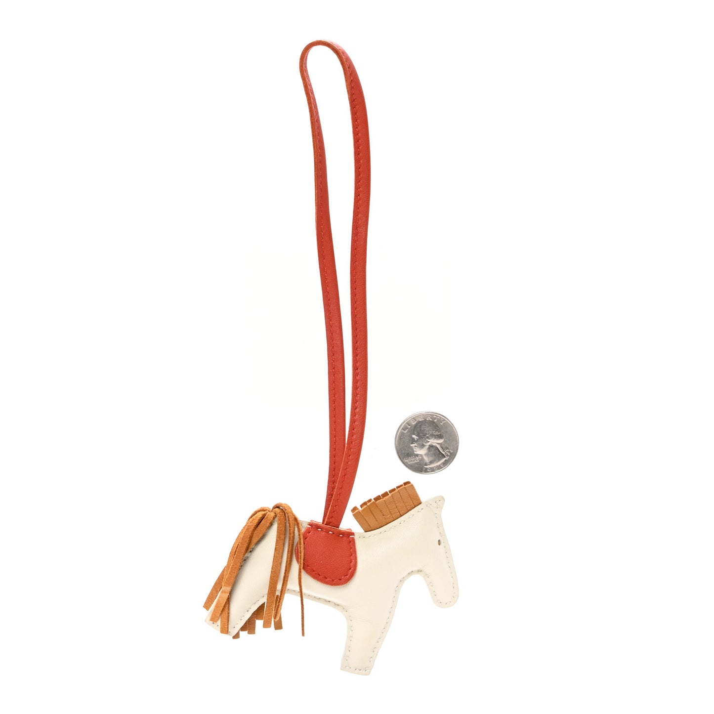 Milo Lambskin Grigri Rodeo Horse Bag Charm PM Craie Sesame Cornaline