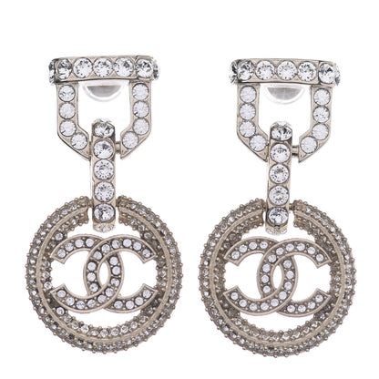 Chanel Crystal CC Vendome Round Drop Earrings Gold 1 of 3